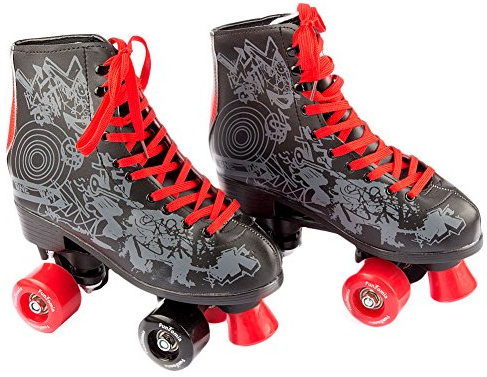FunTomia Rollschuhe/Discoroller in Größen 30-44 - Rollerskates Disco Roller Skate Indoor Outdoor