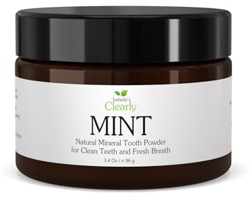 Isabella’s Clearly MINT, Natural Remineralizing Tooth Powder for Healthy Teeth and Gums, Sensitive Teeth, Anti Cavity. Whitening Fluoride Free Toothpaste for Adults + Kids (Fresh Mint) (100g)