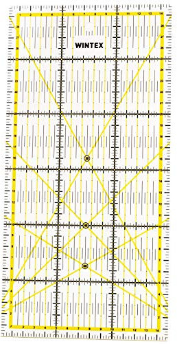 WINTEX Universal Schneiderlineal 15x30 cm - Quilt Schneider Patchwork Lineal - Nählineal transparent - Lineal Nähen - Näh Lineal mit cm-Raster und Winkelanzeige - Sewing Ruler