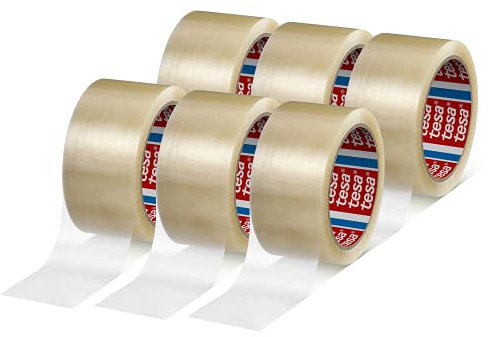 tesapack 4280 PP Paketband im 6er Pack - Universal Klebeband zum Verpacken von Paketen und Kartons - transparent - 6 Rollen je 66 m x 50 mm