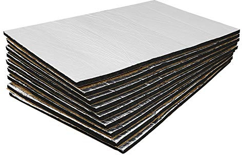 sourcing map Tapis Isolant Acoustique Thermique Alu 9 Pcs Voiture 50x30cm | Aluminium, 50x30cm Par Pièce, 1.35㎡ Total, Utilisation: Portes, Toit, Plancher, Capot, Coffre, Pare-Feu