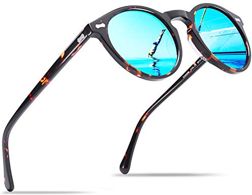Carfia Retro Occhiali da Sole Uomo Polarizzati Unisex Occhiali per Gli Uomini e Donne Protezione UV400