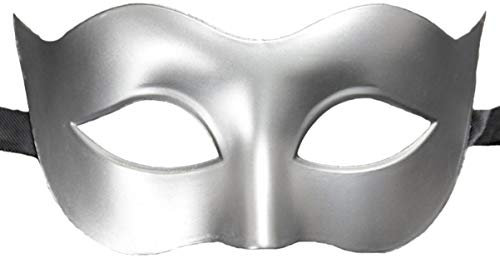Amosfun Männer Kostüm Halbmaske Partei Cosplay Augenmaske Dekorative Rolle Spielen Augenmaske für Ball Thema Party Bühnenauftritt (Silber)