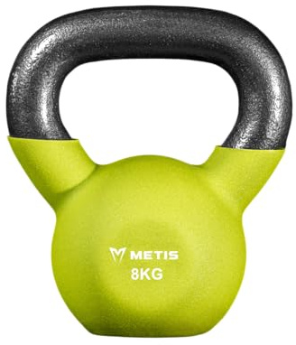 METIS Neopren Kettlebells – 4kg till 20 kg | Hemmaträning och Gym– Vikter för styrketräning | Gjutjärn Kettlebells | 8kg