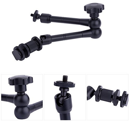 Denash Supporto per Webcam, Braccio Magico snodato Regolabile da 11per Montaggio su Slitta a Caldo con telecamere per Monitor LCD/luci a LED