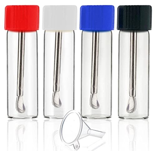 iSnuff Set di piccole bottiglie di vetro con cucchiaio da fiuto, fiala in vetro di alta qualità con mini imbuto, kit dispenser da viaggio deluxe