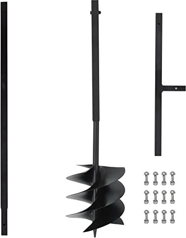 vidaXL Erdbohrer Bohrer Brunnenbohrer Brunnenbau Erdlochbohrer Pfahlbohrer Erdbohrgerät Brunnenbohrgerät mit Griff 250mm mit Verlängerungsrohr 12m Stahl