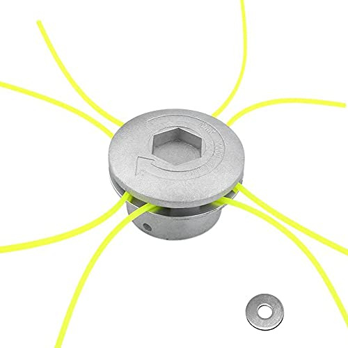 Cabezal Desbrozadora Universal, XiXiRan Cabezal de Aluminio para Cortacésped, Cortacesped de Aluminio Universal, Cabezal de Corte de césped, con 4 Lineas, para Desbrozadora Repuestos
