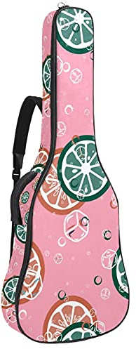 Zitronengrün Orange Pink Sommer Gitarre Gigbag Gitarre Rucksack mit verstellbarem Schultergurt Gitarrentasche für unter 42 Zoll Bass Klassische Volksgitarre
