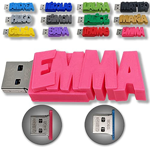 USB-Stick, personalisierbar, mit Ihrem Text (64 GB und 128 GB), personalisierbar, originell und einzigartig – USB 3.0 (128 GB)