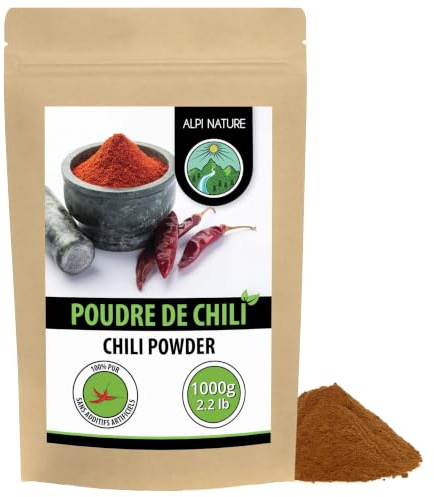 Alpi Nature Chile en Polvo 1kg, Chiles Secos y Molidos, Chile en Polvo Picante Molido