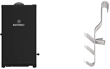 MasterBuilt Digital Elektro Smoker, Schwarz, 40-inch & Browin 311302 Fischhaken zum Räuchern – mit drei Spitzen, rostfrei, beständig gegen hohe Temperaturen, 5 St, Grey, 5 pcs