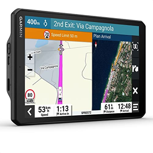 Garmin Camper 1095 EU – Navigationsgerät mit 10“ (25,7 cm) Display für Wohnmobile und Wohnwagen, vorinstallierten 3D-Karten für Europa und Südafrika, Verkehrsinfos in Echtzeit, Campingplatz-Datenbank