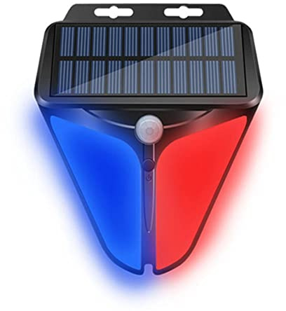 Lot de 2 lampes d'alarme à énergie solaire pour la maison, système de sécurité, indicateur de vol, lumière clignotante, LED stroboscopique, détecteur de mouvement, lumière de sécurité pour jardin,