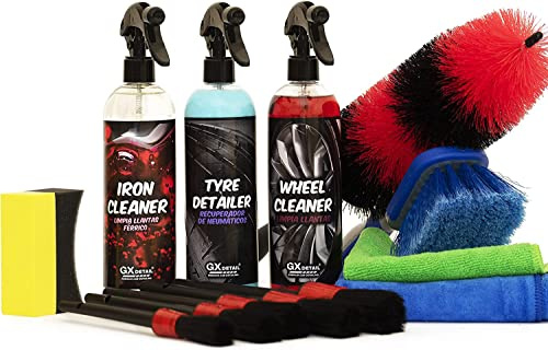 Pack Limpieza Llantas GxDetail - Kit Limpieza para Coche Para Llantas Gx Detail - Premium y Básico - Productos Limpieza Ruedas (Pack Completo)