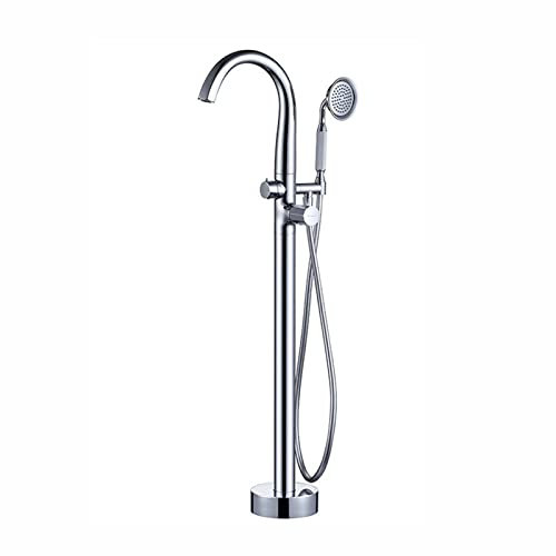 Ksunun Wannenarmatur, Freistehende Armatur Badewanne Wasserhahn, Duscharmatur, Messing Mischbatterie Badewanne, Badewannenarmatur Mit Handbrause Und 360° Rotierende DüSe, Standarmatur Armaturen