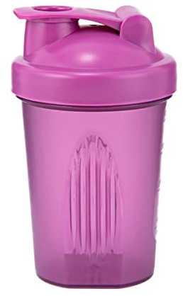 Pubiao Shaker per proteine, shaker per frullati proteici, include sfera di miscelazione del filo, senza BPA, colore trasparente, 400 ml
