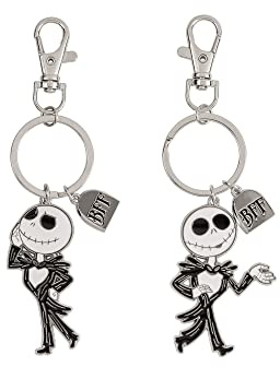 Peers hardy - Ensemble de Porte-clés Disney L'Étrange Noël de Monsieur Jack Noir, Blanc et Argent BFF