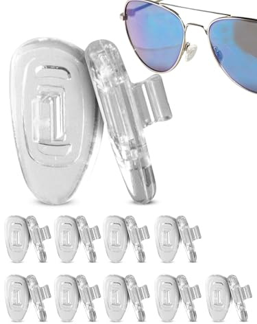 SPORTS WORLD VISION D-Shaped Glasses Nose Pads - Premium Grade Push-in Silicone Nose Pads 15 mm/0.6'' | 10 Pairs Nose Pads for Glasses, Spectacles, Reading Glasses and Eyeglasses