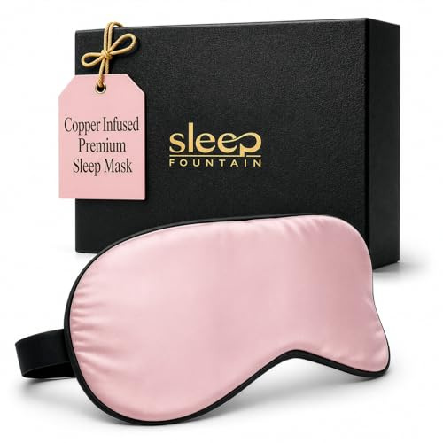 SLEEP FOUNTAIN Anti Aging Silk Sleep Mask for Women, Mulberry Silk Eye Mask for Sleeping and Skin Care, Blackout Sleep Mask with Copper Ion Technology Reduces Eye Puffiness, Fine Lines and Wrinkles