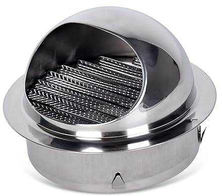 Wall Vent Cap, Air Vent Louver Grille Cover, Wall Air Ventilation Outlet Hood, 304 Stainless Steel Wall Vent Hood, With Built-in Screen Mesh, For Flats, Apartment, Home Decor ( Color : Silver , Size :