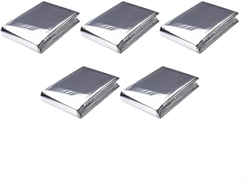 Puupaa Mylar-Folien für Pflanzenwachstum, reflektierende Folie, Silber, 160 cm x 210 cm, 5 Stück