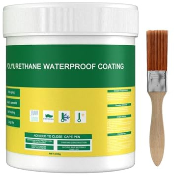 Wasserdichte Polyurethan-Beschichtung, Dichtungsmasse Wasserdicht, Dichtmasse Wasserdicht Wasserdicht Dichtmasse für Badezimmer Toilette Fliesen Wände Dach (300g, 1)