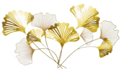 Wandskulpturen Wanddeko Wandornament Metall Ginkgo Blatt Wand Kunst Dekor Metall Wandbehang Dekoration Für Zuhause Wohnzimmer Schlafzimmer Büro Wandschmuck Wanddekoration(138 * 78cm)
