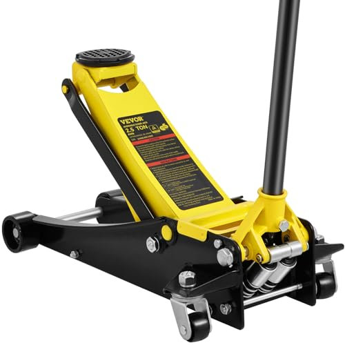 VEVOR Floor Jack, 2.5 Ton Low Profile, Heavy-duty Steel Racing Floor Jack with Dual Pistons Quick Lift Pump, Lifting Range 3.64-19.49