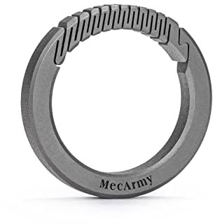 MecArmy Porte-clés EDC en titane, conçu pour protéger vos ongles, porte-clés porte-clé anneaux fendus, beige (CH9)