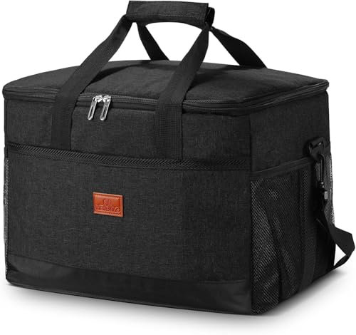 LVEDEORY 35L Kühltasche Picknicktasche Lunchtasche kühlbox，Geeignet für Picknicks, Grillabende, Strände, Camping, Outdoor-Aktivitäten (Schwarz)