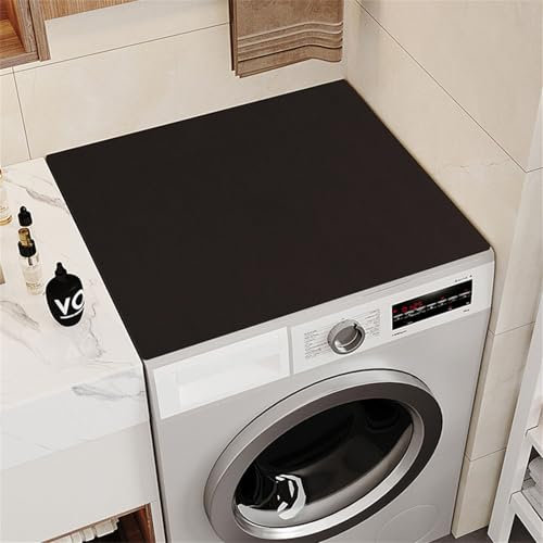 Highdi Housse de Protection pour Machine à Laver Top, Monochrome Coussin de Machine à Laver Antidérapant Housse de Machine à Laver pour Machine à Laver Ou Sèche-Linge (Noir,60x60cm)
