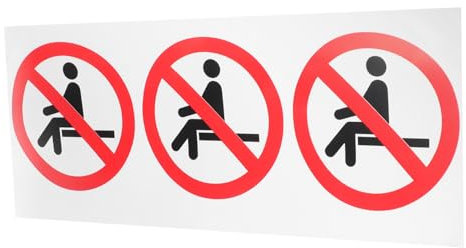 JEWEDECO 3piezas Etiquetas De Advertencia Adhesivas De Seguridad No Sentarse Calcomanías Prácticas Para Fábricas y