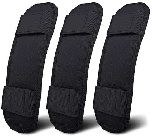 Huakaile 3 Pack Black Shoulder Strap Pad, Soft Bag Strap Cushion with Hook and Loop, Removable Backpack Strap Pads Replacement for Purse Crossbody Guitar Duffle Luggage