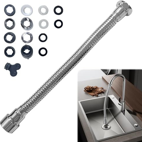 keyxer Wasserhahnverlängerung, 30cm Strahlregler, 360 Grad Schwenkbar, Rostfreier Stahl 304