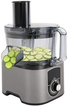 YUNRUX Coupe-Légumes, Machine à Blocs de Fruits Electrique 7L, Bâtons de Légumes, Coupe-Légumes, Haute Sécurité, Mandoline Multifonctionnelle avec 3 Lames en Acier Inoxydable pour Oignons, Carottes