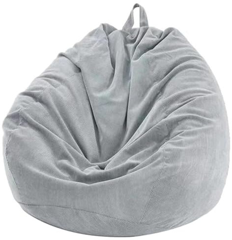 Highdi Bean Bag 70x80cm(No Filler),Corduroy Kids Bean Bag, Grey Gaming BeanBag,Washable Soft Comfortable Indoor Outdoor for Garden Living Room Furniture