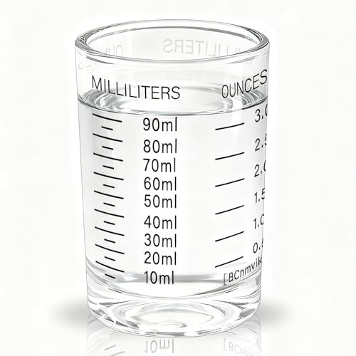 BCnmviku 90ml/3oz Shot Glasses,Measuring Cups with Scale(oz,ml) for Espresso,Milk,Cocktail,Spirits (Black)