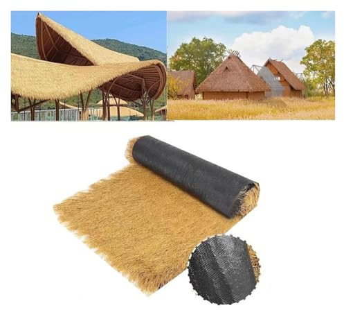 EPYBJYWQ Rollo Techo De Paja Artificial para Tiki Bar,Techo De Paja Sintética Patio Jardin Heno Pato Ciego,Impermeable Piscina Party Decor(1x15m(3.3x49.2ft))