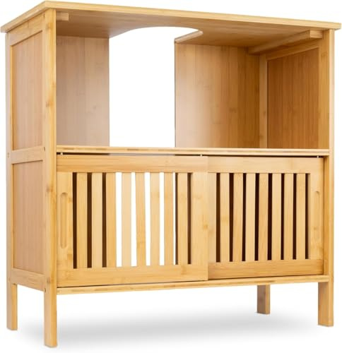 MY FAT GORILLA Meuble de salle de bain en bambou - 60 x 30 x 60 cm - Meuble bas - Armoire de salle de bain