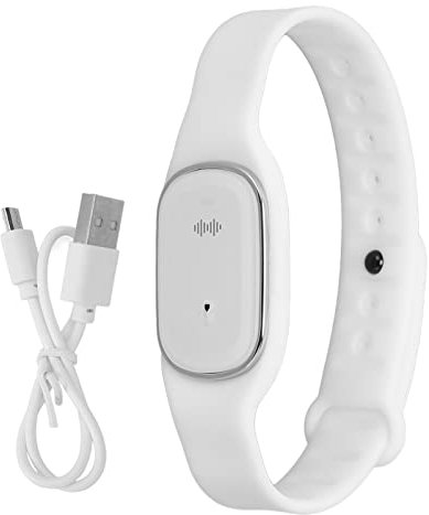 Gonetre Bracciale Repellente per Zanzare, Bande di Zanzare Elettronica Sonora, Braccialetto Repellente per Insetti, Orologio Repellente USB Ricarica Orologio da Polso Repellente (Bianco)