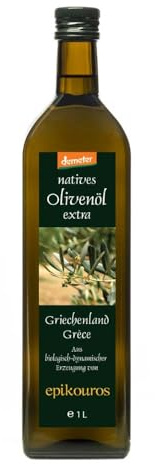 Epikouros Olivenöl, nativ extra, Kalamata, DEMETER, 1L (1)