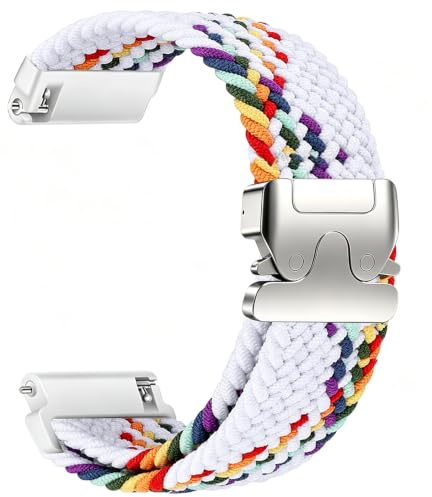 Sundara 18 mm, 19 mm, 20 mm, 22 mm, vävt nylonramarmband, kompatibelt med Garmin/ID205L/Galaxy//Amazfit, blandat klockarmband för klocka, 18MM, Rostfritt stål