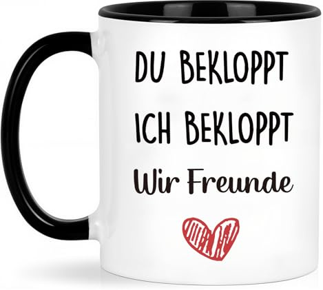 Verdaxis Lustige Geschenke für Frauen Freundin Weihnachten, Personalisierte Geburtstagsgeschenk Tasse für Beste Freundin, Du Bekloppt, Ich Bekloppt, Wir Freundinnen