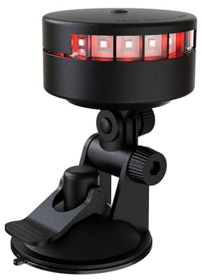 GOODSMANN Kayak Lights for Night Kayaking Portable LED Stern Light with Suction Cup Base Red & Green Lamp Battery Powered (3×AAA, Not Included)