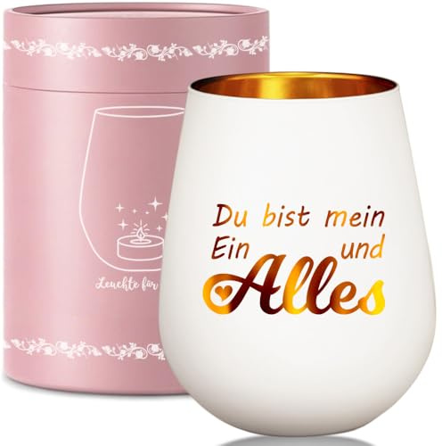 Romantischer Windlicht Glas “Du bist Mein EIN und Alles”