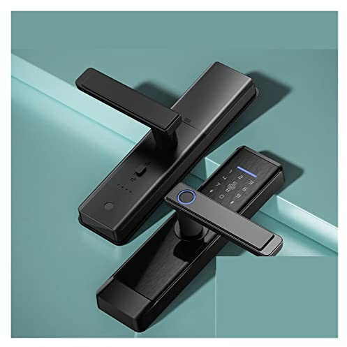 Smart Door Lock Smart Door Lock Tuya APP Fingerprint Digit Intelligence Electric 5 Unlock Method Support 8 Language Voice Door Home Office Apartment(22x195)