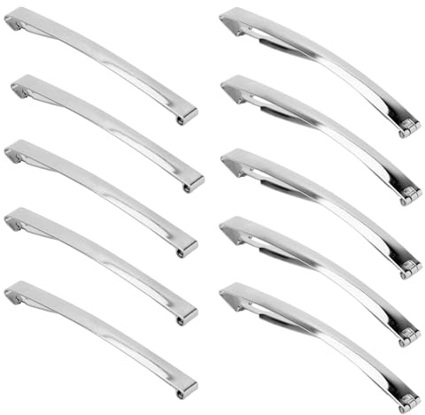 Lot de 10 barrettes à cheveux plates argentées pour femme - Pinces à cheveux françaises - Petites pinces à cheveux métalliques - Spécialement pour cheveux fins - Accessoire de coiffure élégant à faire