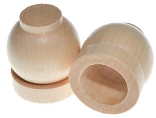 Eco-Friendly Wooden Finials for Curtain Poles – Ball Shape – 28mm (Pine)