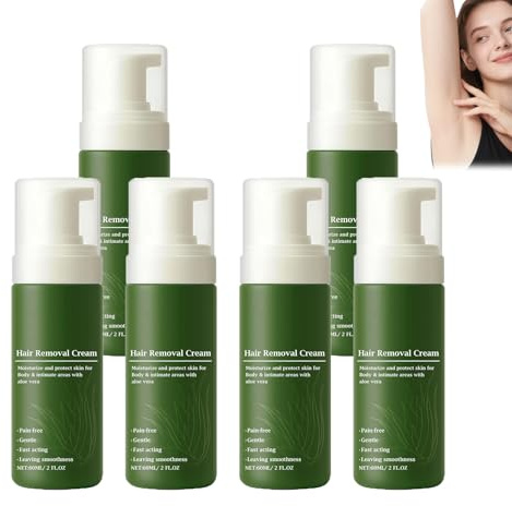 Enthaarungscreme für Männer, Körperenthaarungscreme für Männer mit natürlicher Aloe Vera, Sanfte Enthaarungscreme für empfindliche Männerzonen, Leicht anzuwendende Enthaa/rungs/creme (6 PCS)